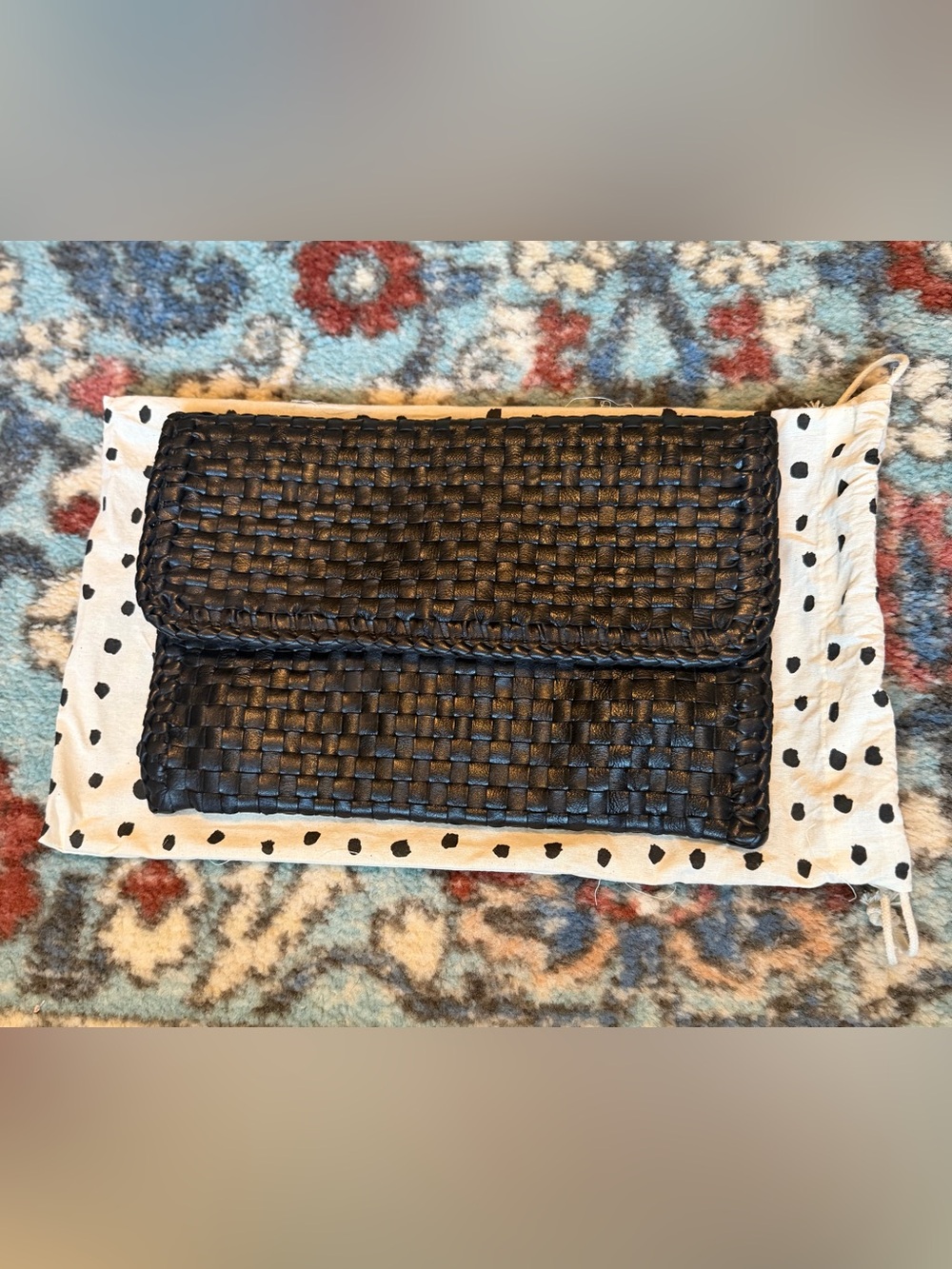 Clare V. Envelope Clutch - Black Woven Checker